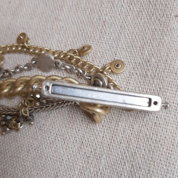 Lucky Brand 5 Strand Multi Tone Faux Turquoise Bracelet - Picture 5 of 9